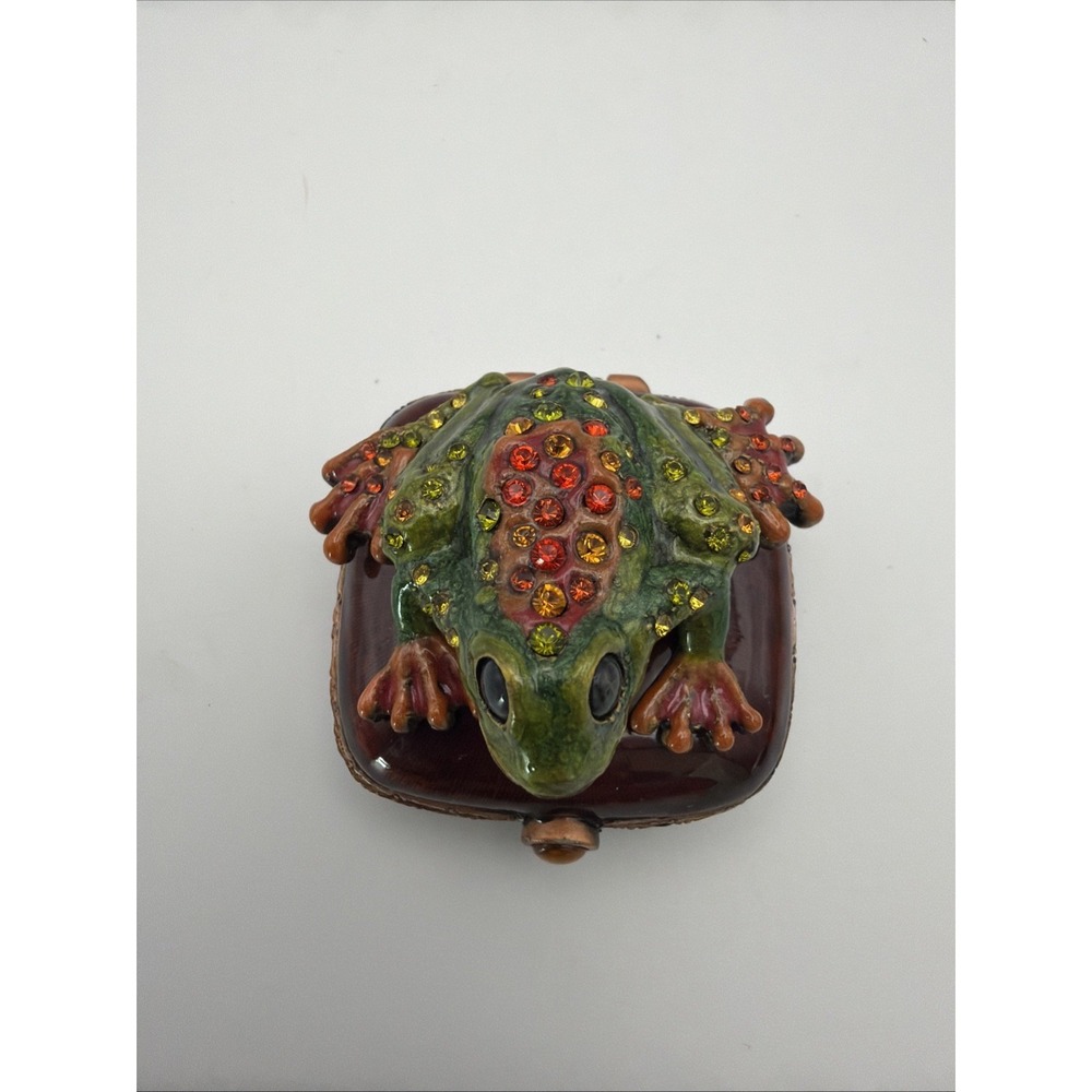 Jay Strongwater Hand Painted Trinket Box Decoration Enameled Mini  Frog